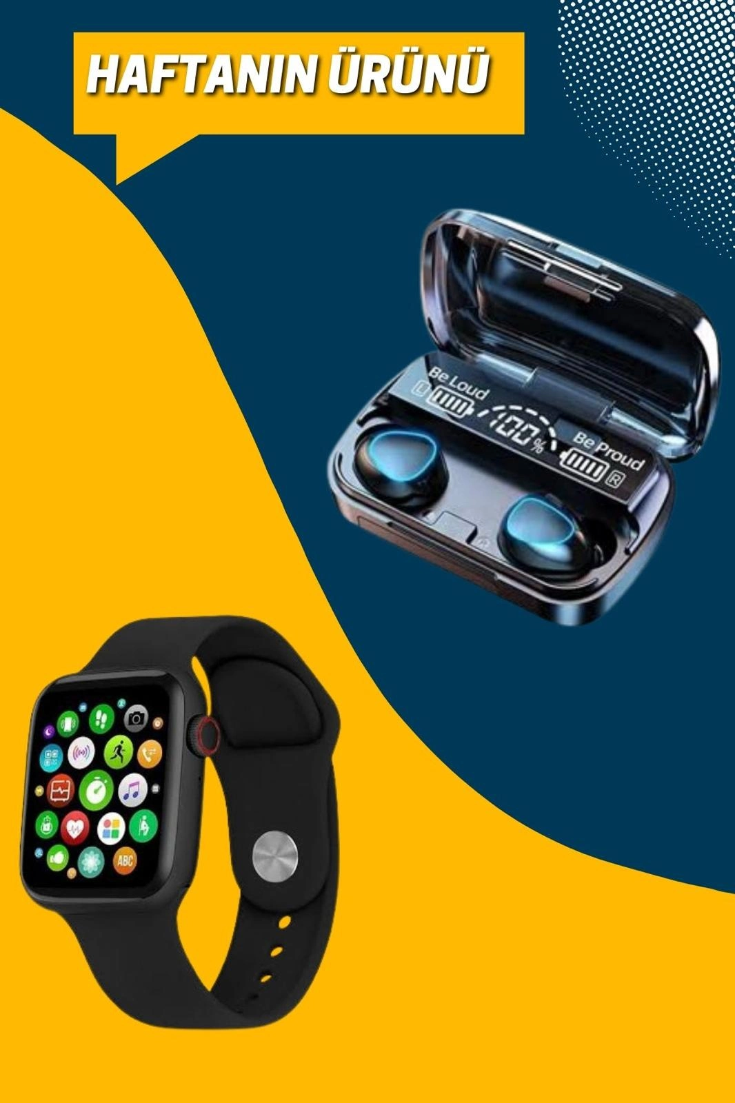 Kaliteli Akıllı Saat Ve Kaliteli Bluetooth Kulaklık Anc Özelliği Uzun Pil Ömrü ( Lisinya )