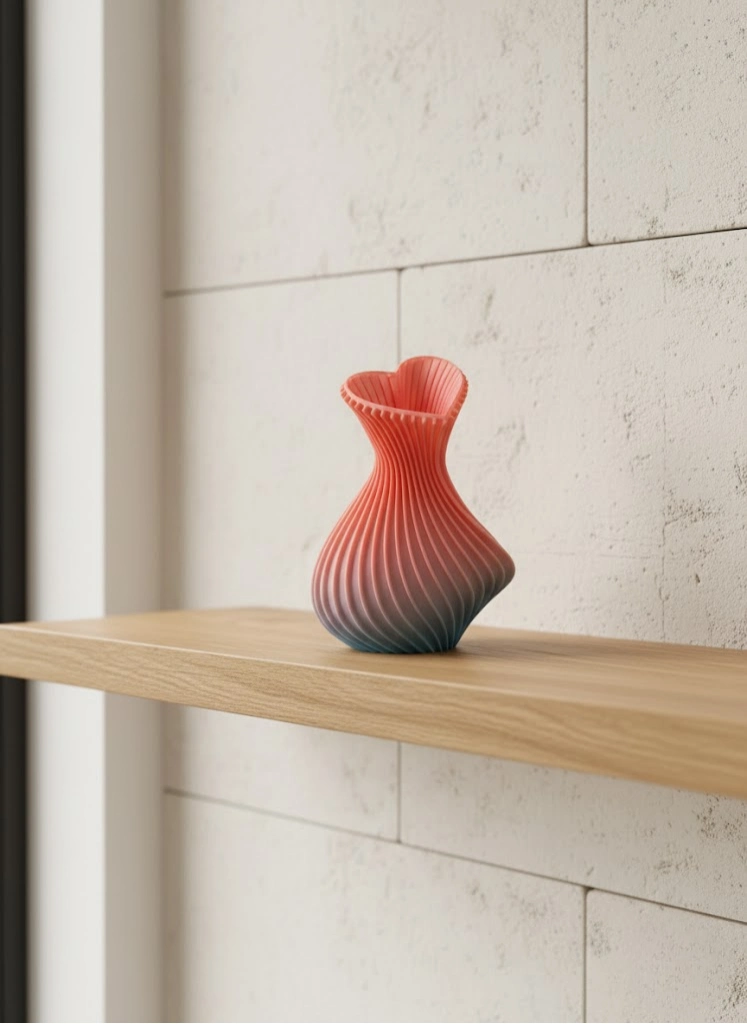 Kalp Tasarımlı Modern Dekor Vazo 15 Cm Şık Ve Es Görünüm ( Lisinya )