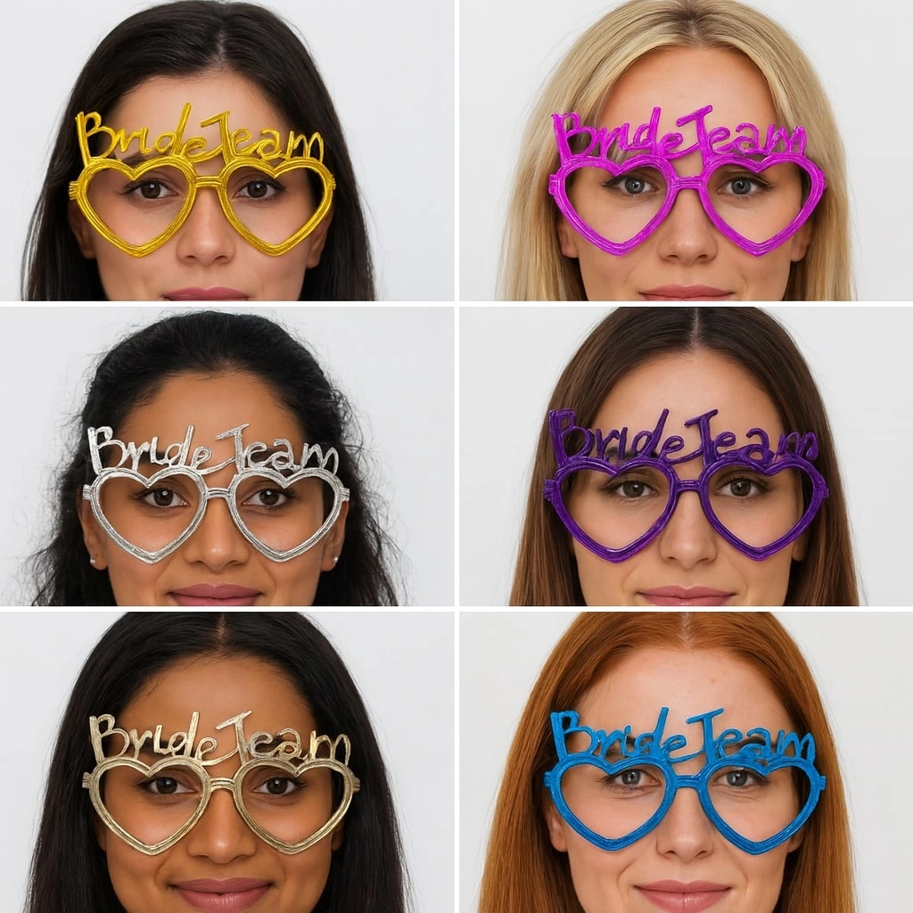 Kalpli Bride Team Gözlük Seti 6 Renk ( Lisinya ) Kalpli Bride Team Gözlük Seti 6 Renk ( Lisinya )