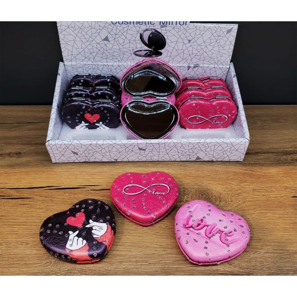 Kalpli Love Tasarımlı Cep Aynası ( Lisinya ) Kalpli Love Tasarımlı Cep Aynası ( Lisinya )