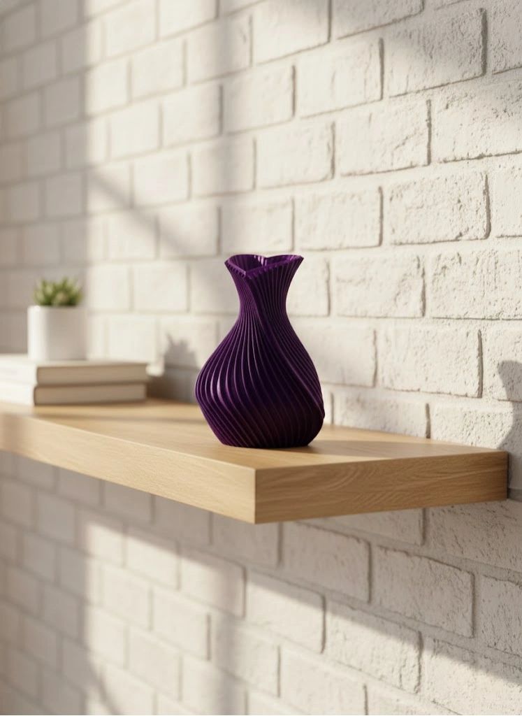 Kalpli Mor Mini Vazo 5 Cm Dekoratif Masa Üstü Aksesuar ( Lisinya )