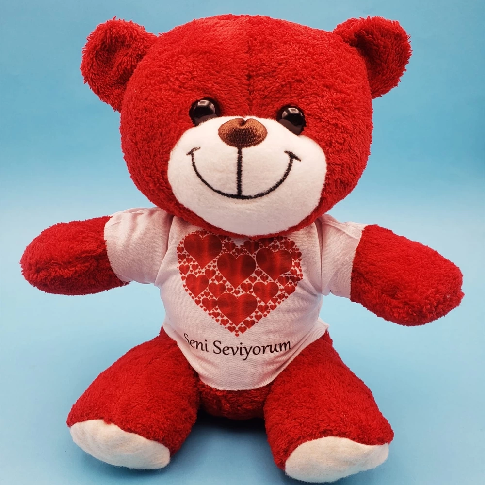 Kalpli Seni Seviyorum Tişörtlü Kırmızı Ayıcık ( Lisinya ) Kalpli Seni Seviyorum Tişörtlü Kırmızı Ayıcık ( Lisinya )