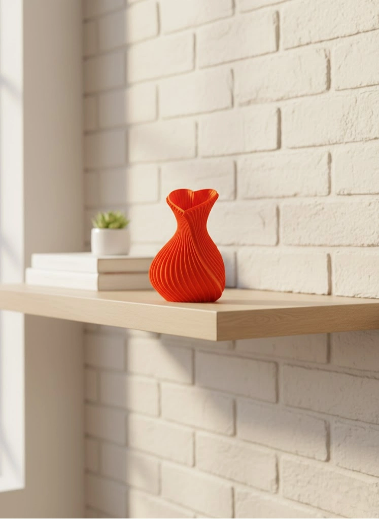 Kalpli Turuncu Dekoratif Vazo 11 Cm Modern Şık Masaüstü Aksesuar ( Lisinya )