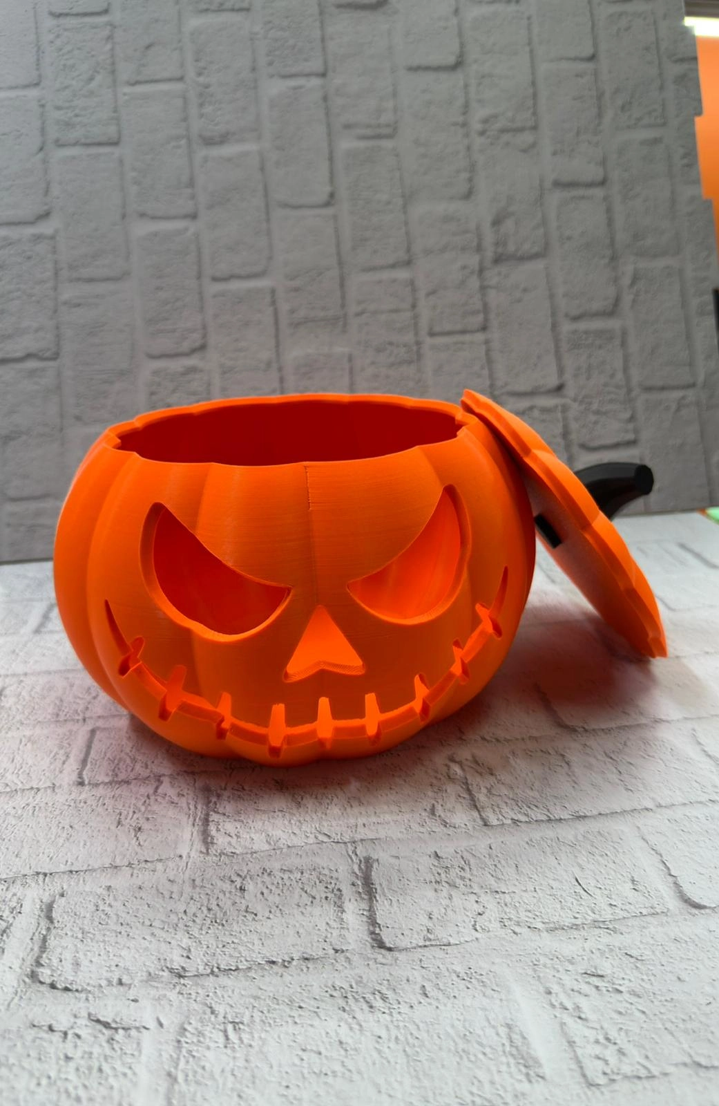 Kapaklı Balkabağı Dekor Kutusu 21×15 Cm Halloween Temalı Saklama ( Lisinya )