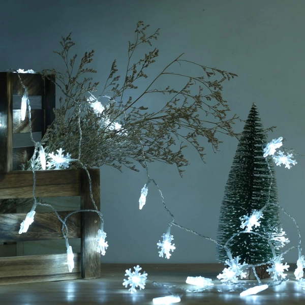 Kar Tanesi Tasarımlı 20 Led Usb Aydınlatma ( Lisinya )