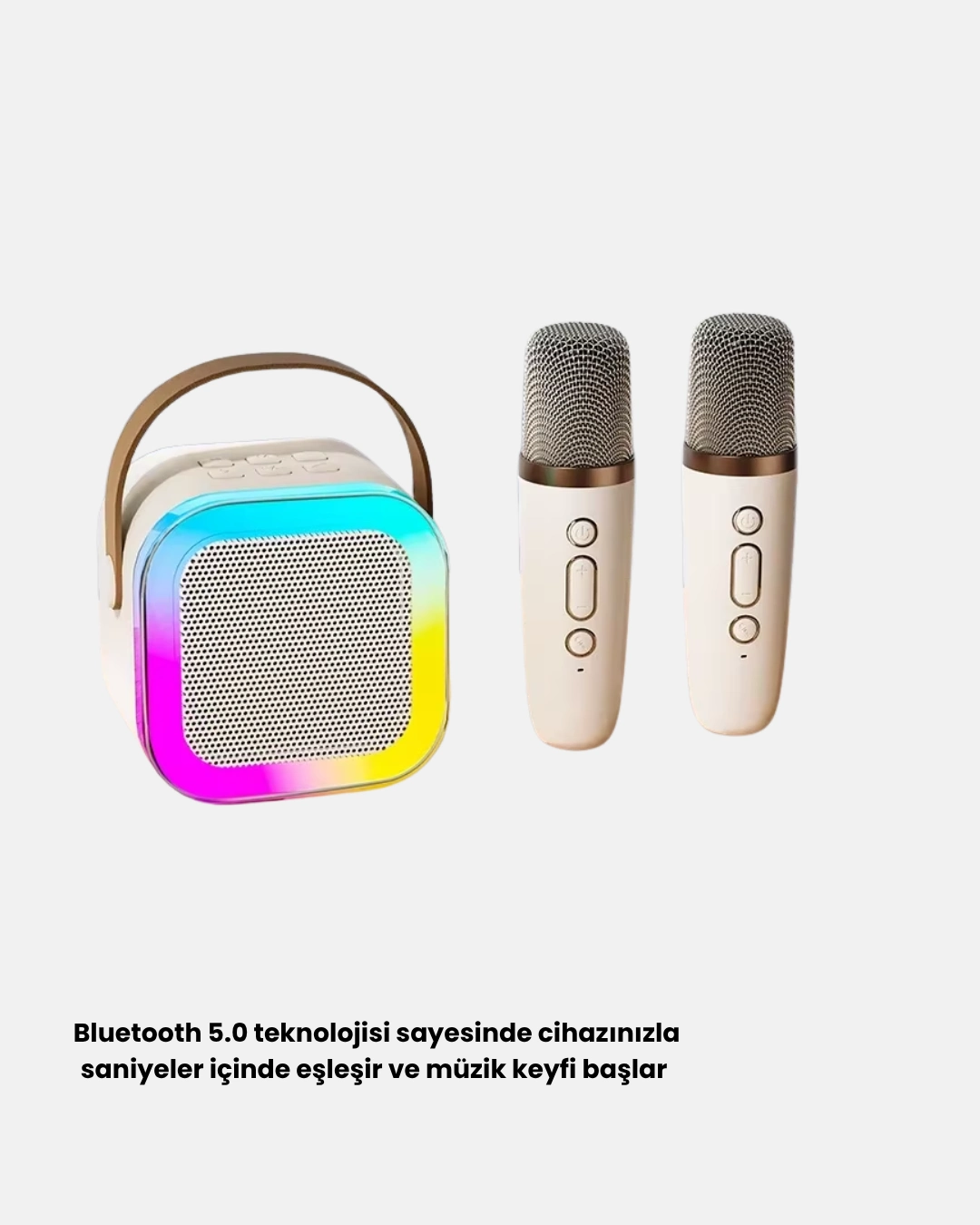 Karaoke Hoparlör Taşınabilir Çift Mikrofonlu Ve Led Işıklı Bluetooth 5.0 ( Lisinya ) Karaoke Hoparlör Taşınabilir Çift Mikrofonlu Ve Led Işıklı Bluetooth 5.0 ( Lisinya )