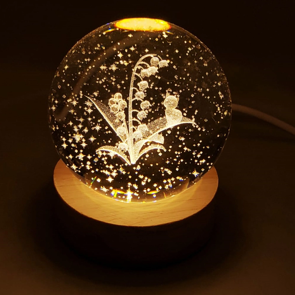 Kedi Ve Çiçek Motifli Cam Küre ( Lisinya )