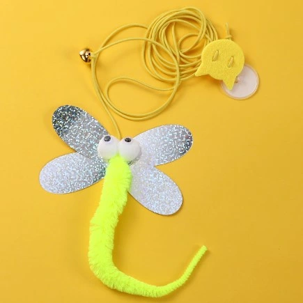 Kelebek Model Elastik Kendinden Yapışkanlı Kedi Oyun Oltası ( Lisinya )