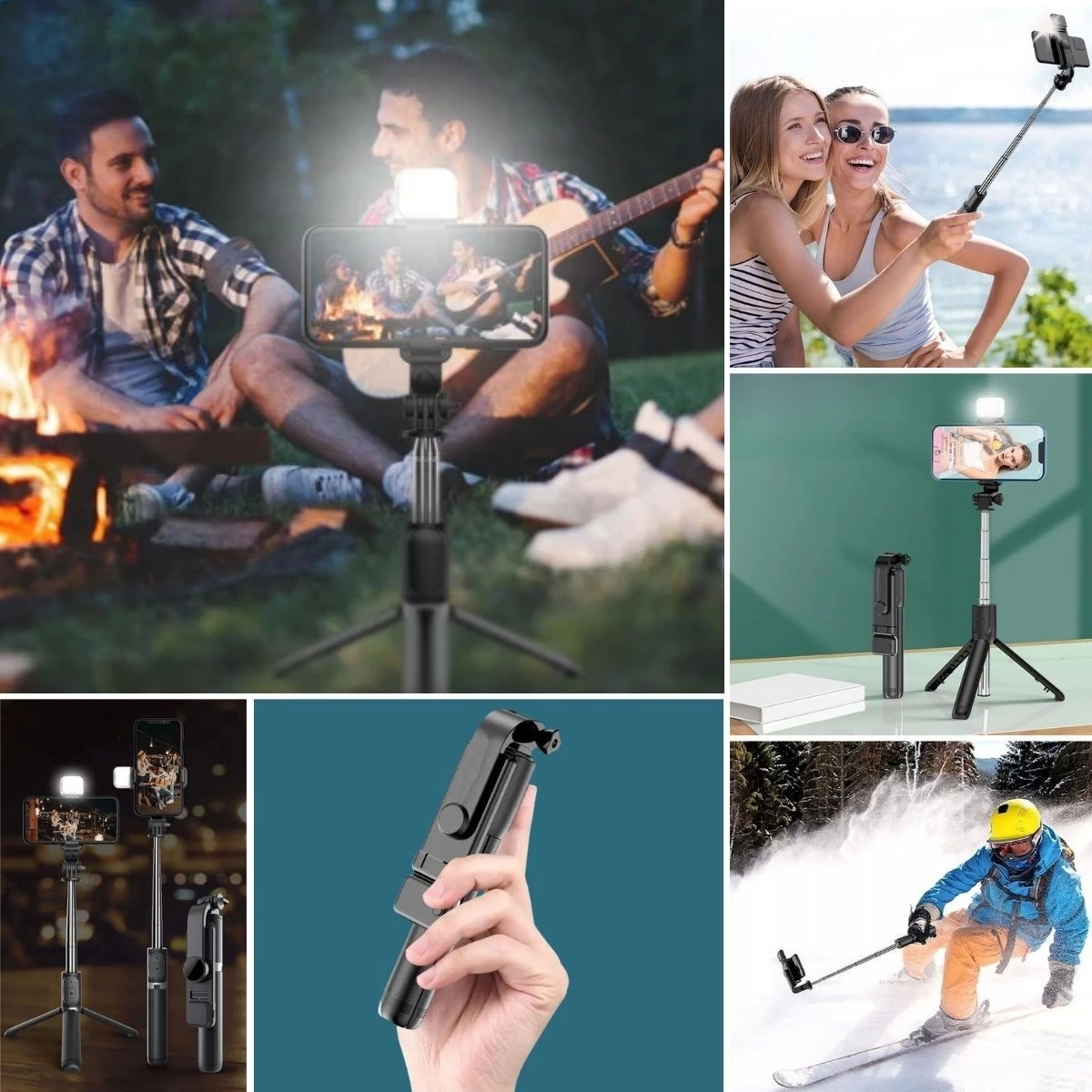 Kendiliğinden Işıklı Masaüstü Tripod Olabilen Telefon Tutuculu Kablosuz Kumandalı Selfie Çubuğu ( Lisinya ) Kendiliğinden Işıklı Masaüstü Tripod Olabilen Telefon Tutuculu Kablosuz Kumandalı Selfie Çubuğu ( Lisinya )