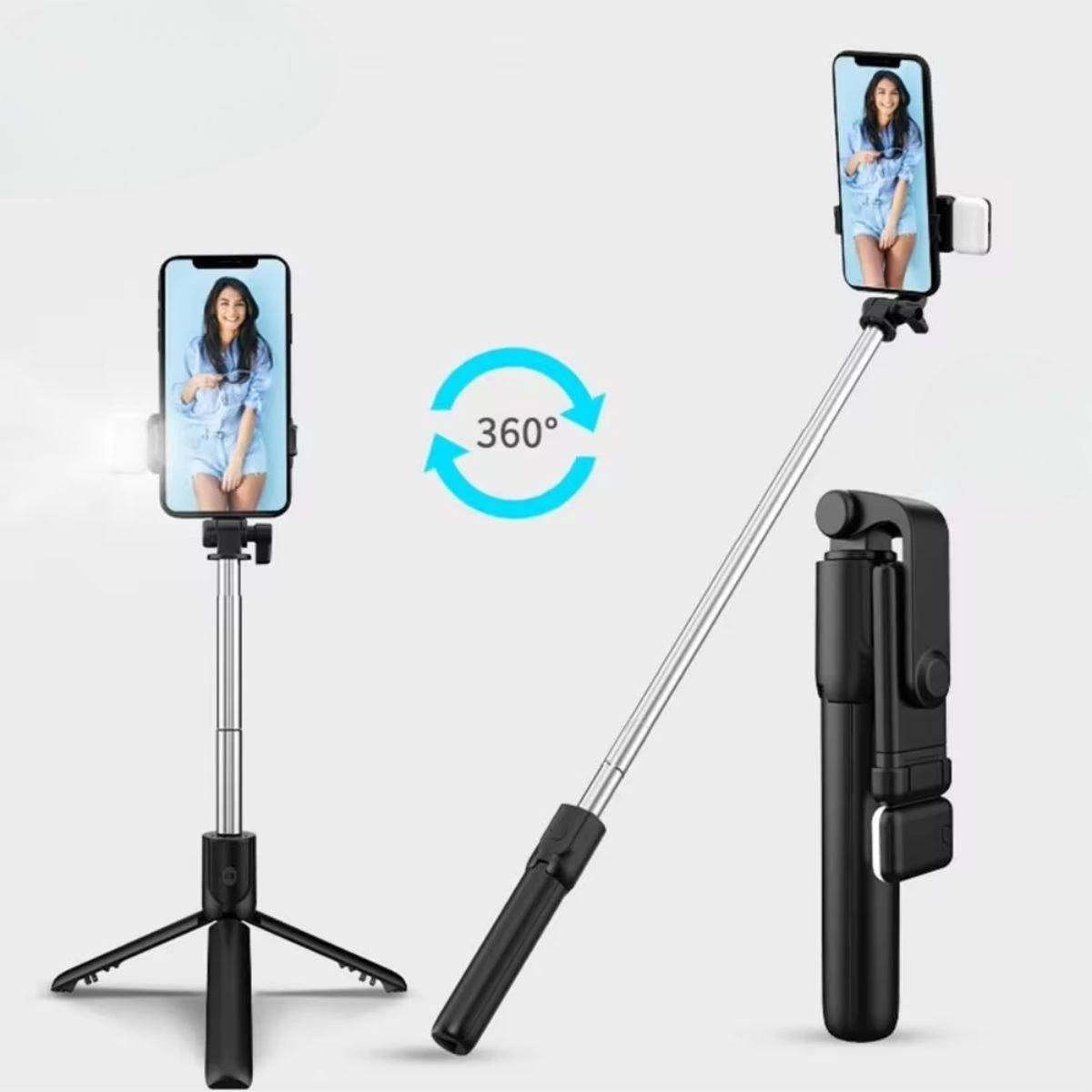 Kendiliğinden Led Işıklı Kumandalı Uzayabilen Selfie Çubuğu,masa Üstü Tripod ( Lisinya ) Kendiliğinden Led Işıklı Kumandalı Uzayabilen Selfie Çubuğu,masa Üstü Tripod ( Lisinya )