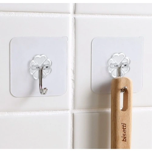 Kendınden Yapışkanlı Şeffaf Askı 5 Li Set ( Lisinya )