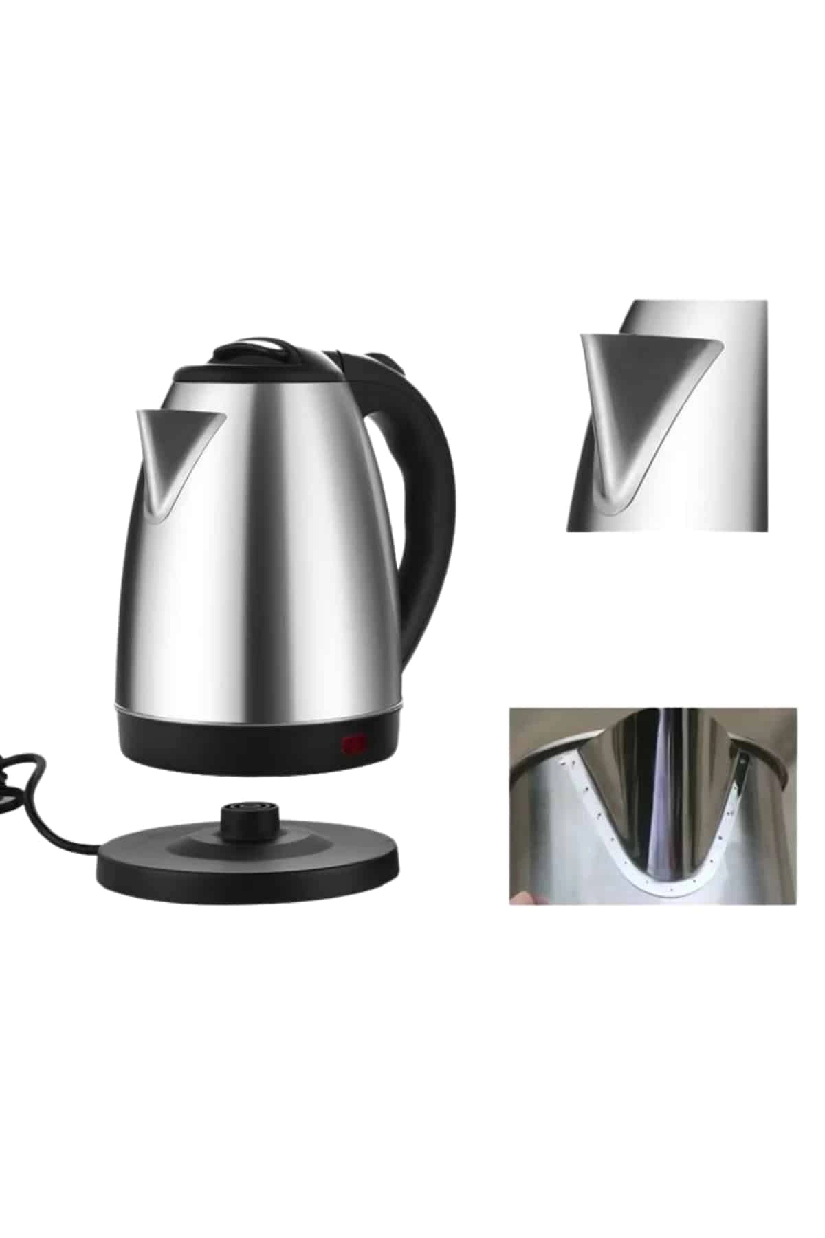 Kettle Su Isıtıcı C F Priz Uyumlu 220 - 240 V Paslanmaz Çelik Kablolu ( Lisinya )