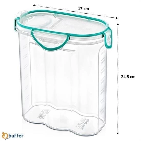 Kilitli Kapaklı Contalı Hava,su Sıvı Geçirmez 2,4 Litre Erzak Saklama Kabı-sa590 ( Lisinya ) Kilitli Kapaklı Contalı Hava,su Sıvı Geçirmez 2,4 Litre Erzak Saklama Kabı-sa590 ( Lisinya )