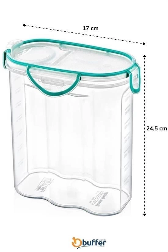 Kilitli Kapaklı Contalı Hava,su Sıvı Geçirmez 2,4 Litre Erzak Saklama Kabı-sa590 ( Lisinya ) Kilitli Kapaklı Contalı Hava,su Sıvı Geçirmez 2,4 Litre Erzak Saklama Kabı-sa590 ( Lisinya )