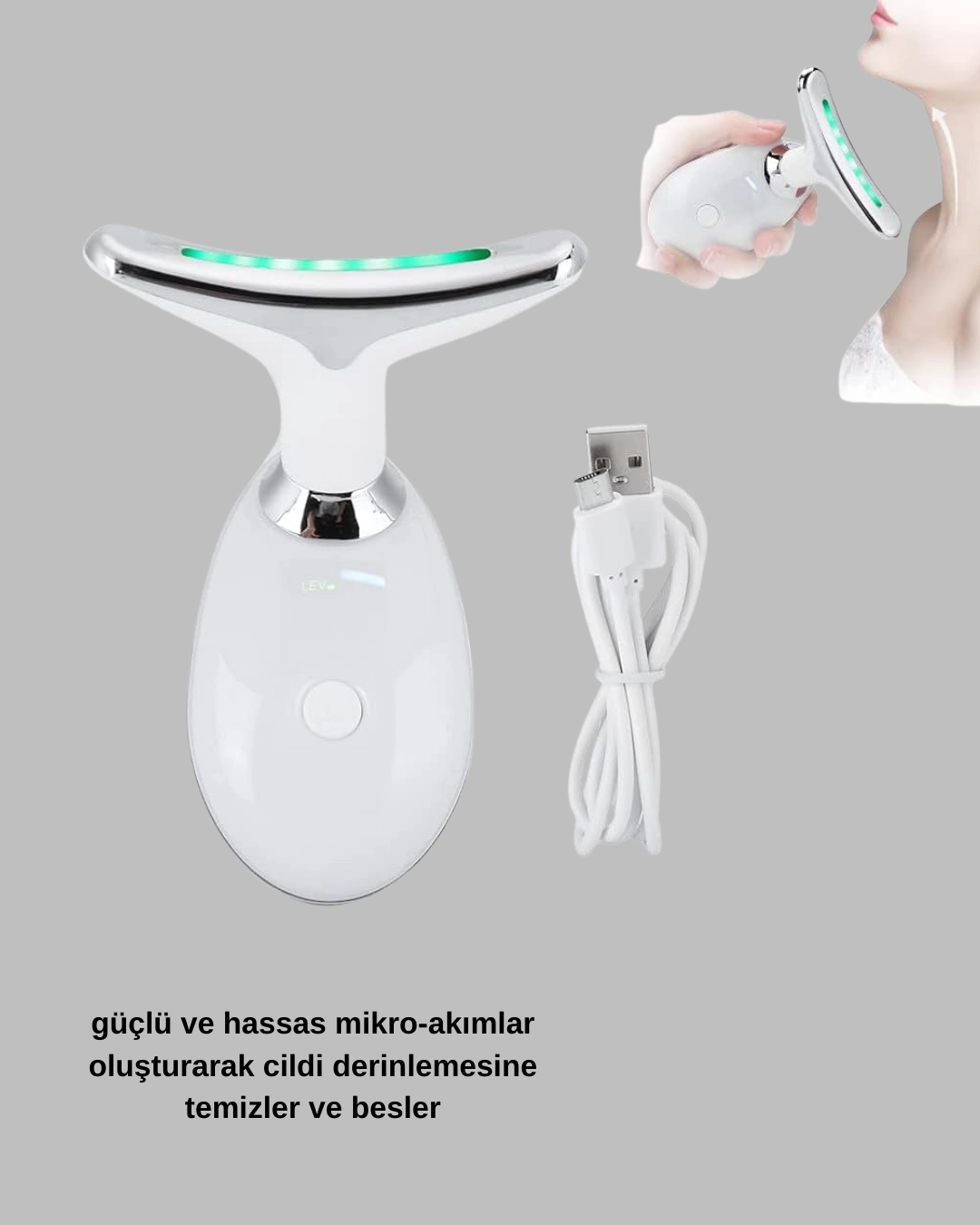 Kırışıklık Önleyici Güzellik Cihazı | Mikro Akım Masaj Ve Isı Terapisi ( Lisinya )