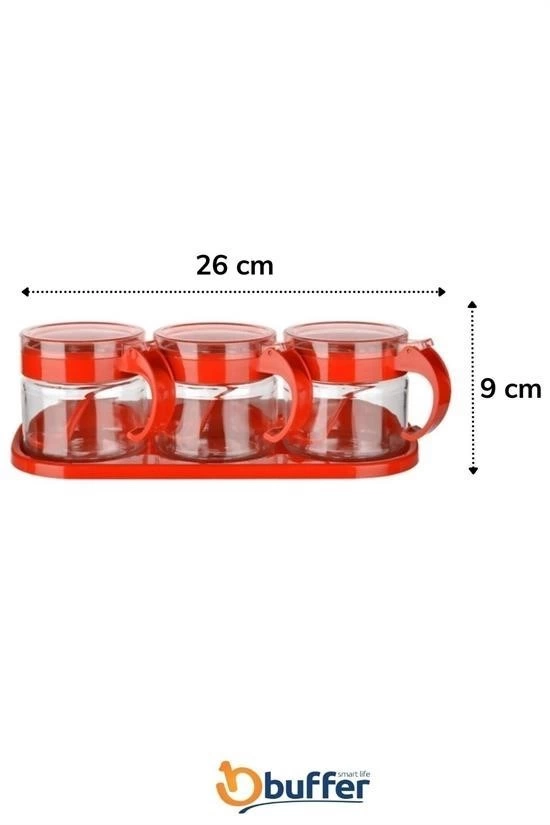 Kırmızı 3lü Standlı Kapaklı Kaşıklı Cam Hava Sızdırmaz Baharatlık Takımı Kc-386 ( Lisinya ) Kırmızı 3lü Standlı Kapaklı Kaşıklı Cam Hava Sızdırmaz Baharatlık Takımı Kc-386 ( Lisinya )