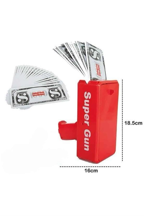 Kırmızı Çocuklara Özel Para Fırlatma Makinesi Para Saçma Tabancası ( Lisinya )