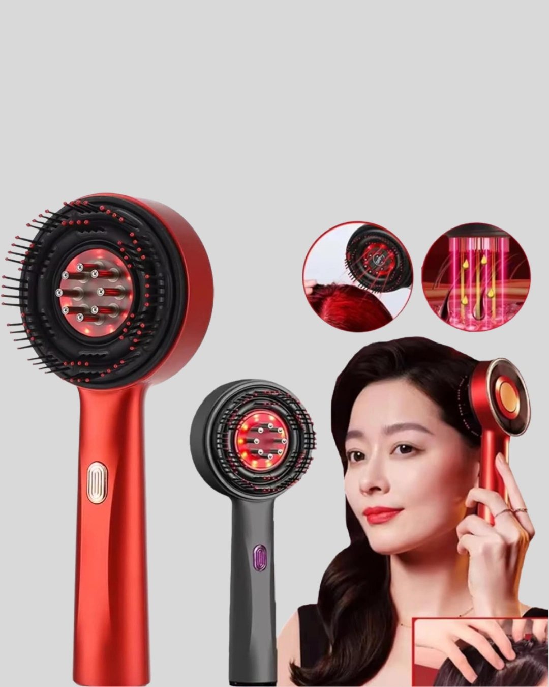 Kırmızı Led Işıklı Saç Derisi Masaj Aleti ( Lisinya )