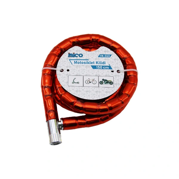 Kırmızı Motor Bisiklet Kilidi 22 Mm X 150 Cm ( Lisinya ) Kırmızı Motor Bisiklet Kilidi 22 Mm X 150 Cm ( Lisinya )