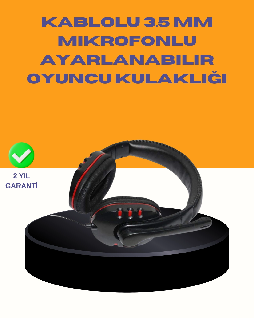 Kırmızı  Kulaklığı Bilgisayar Uyumlu Stereo Yüksek Ses Kaliteli ( Lisinya )