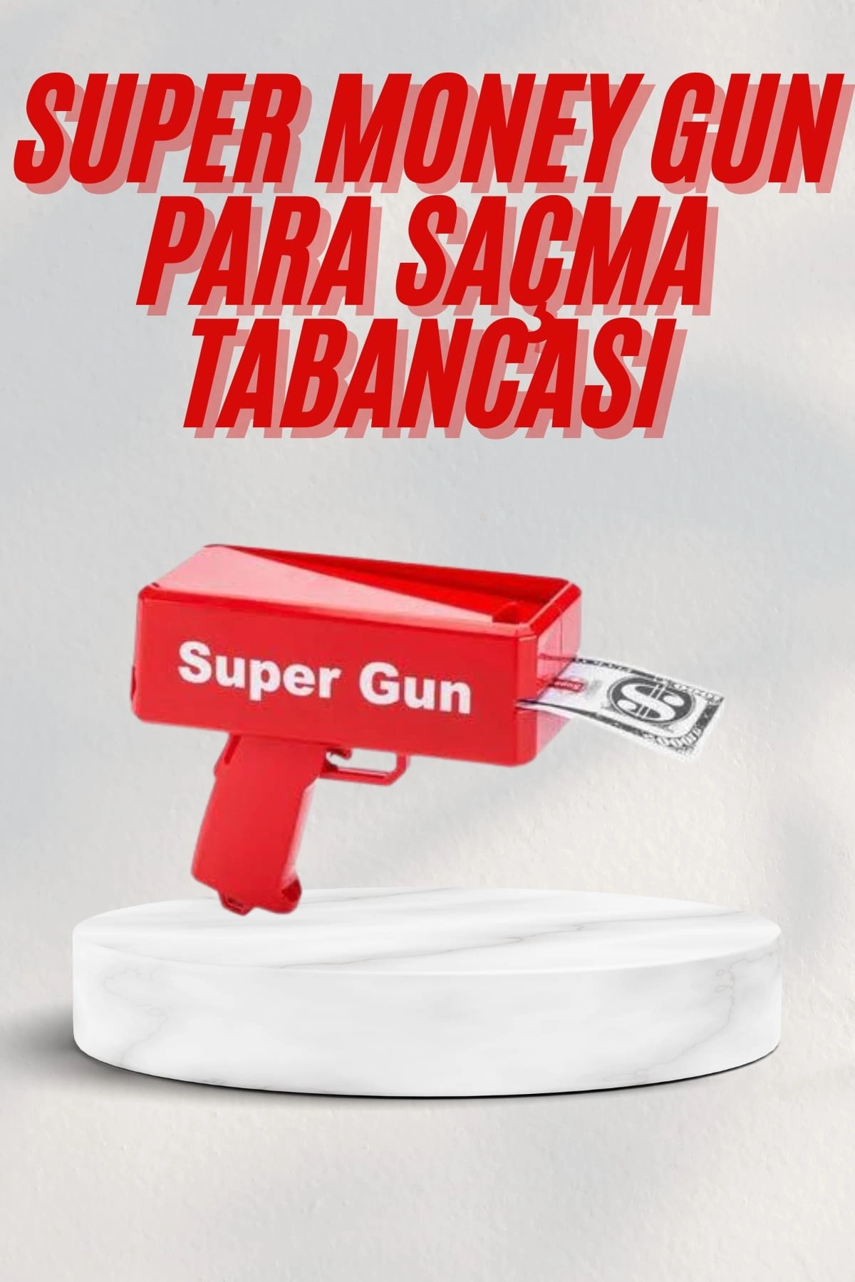 Kırmızı Parti Oyuncağı Para Saçma Fırlatma Tabancası Makinesi Super Money ( Lisinya )