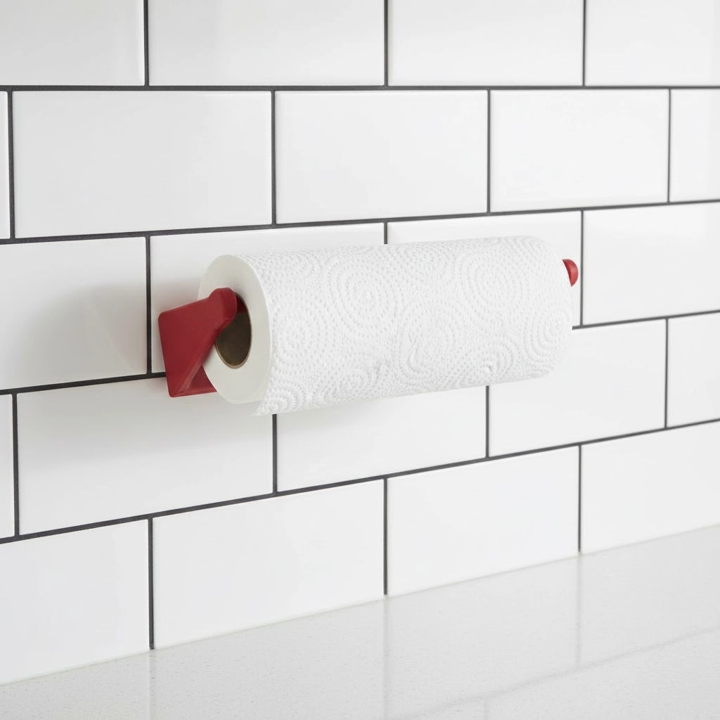 Kırmızı Peçete Askısı Mutfak Duvar Tipi Peçetelik Organizer ( Lisinya )