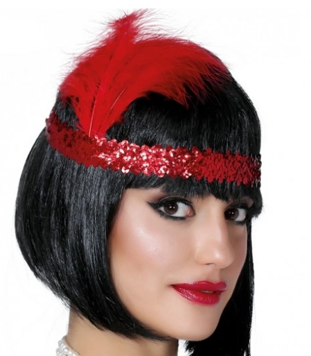 Kırmızı Renk Çarliston Saç Bandı ( Lisinya ) Kırmızı Renk Çarliston Saç Bandı ( Lisinya )