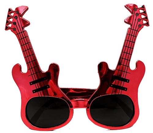 Kırmızı Renk Gitar Şekilli Parti Gözlüğü ( Lisinya ) Kırmızı Renk Gitar Şekilli Parti Gözlüğü ( Lisinya )