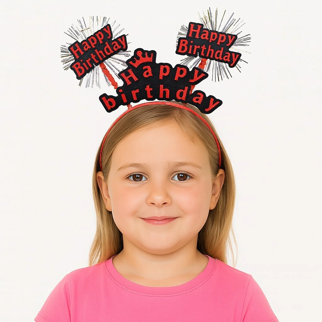 Kırmızı Renk Işıltılı Yazılı Doğum Günü Parti Tacı ( Lisinya ) Kırmızı Renk Işıltılı Yazılı Doğum Günü Parti Tacı ( Lisinya )