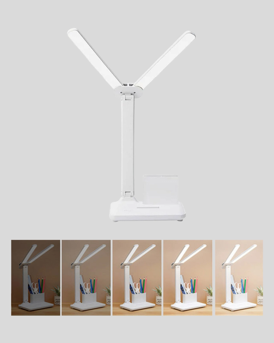 Kısılabilir Led Masa Lambası – Kalemlik Ve Telefon Standlı, Göz Yormayan Işık ( Lisinya )