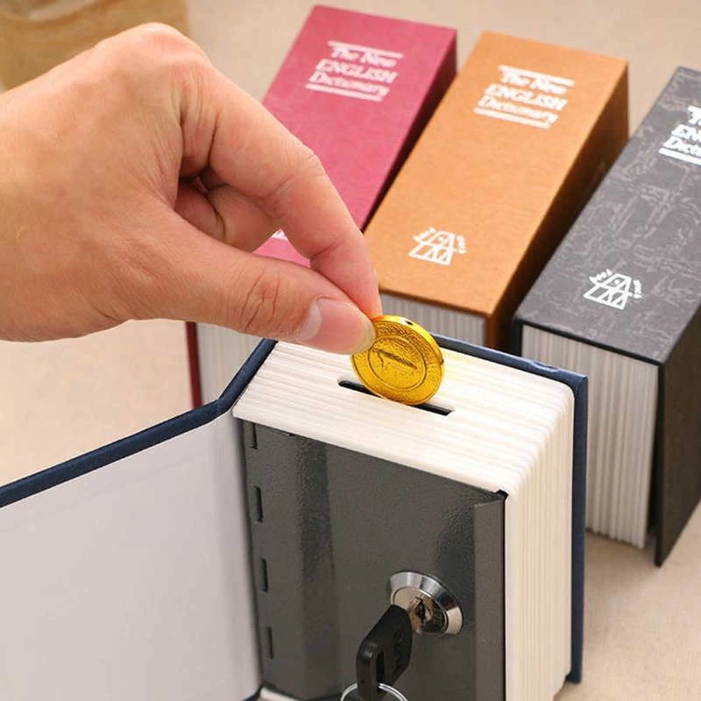 Kitap Şeklinde Mini Boy Kilitli Kasa Ve Kumbara ( Lisinya )