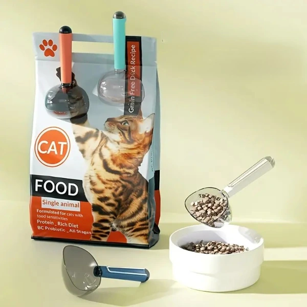 Klipsli Ölçekli Kedi Köpek Mama Küreği ( Lisinya )