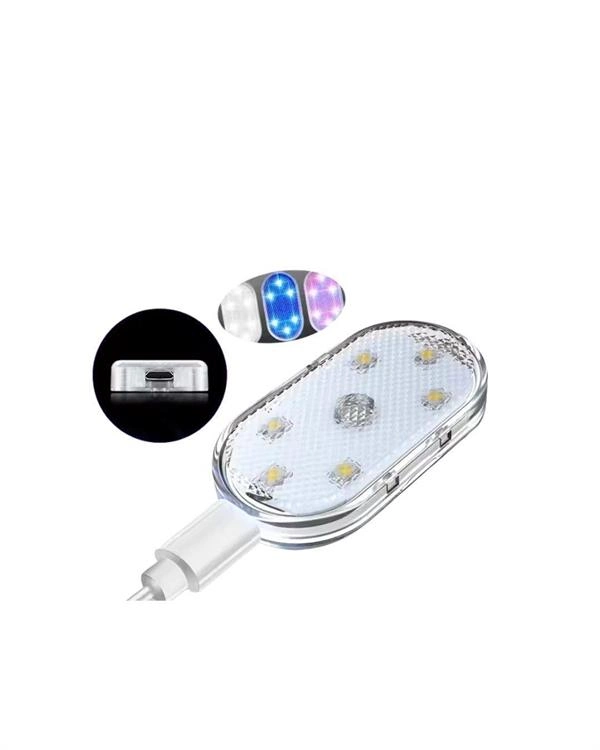 Kolay Montajlı, Çok Renkli Usb Şarjlı Kablosuz Araç İçi Işık Seti ( Lisinya )