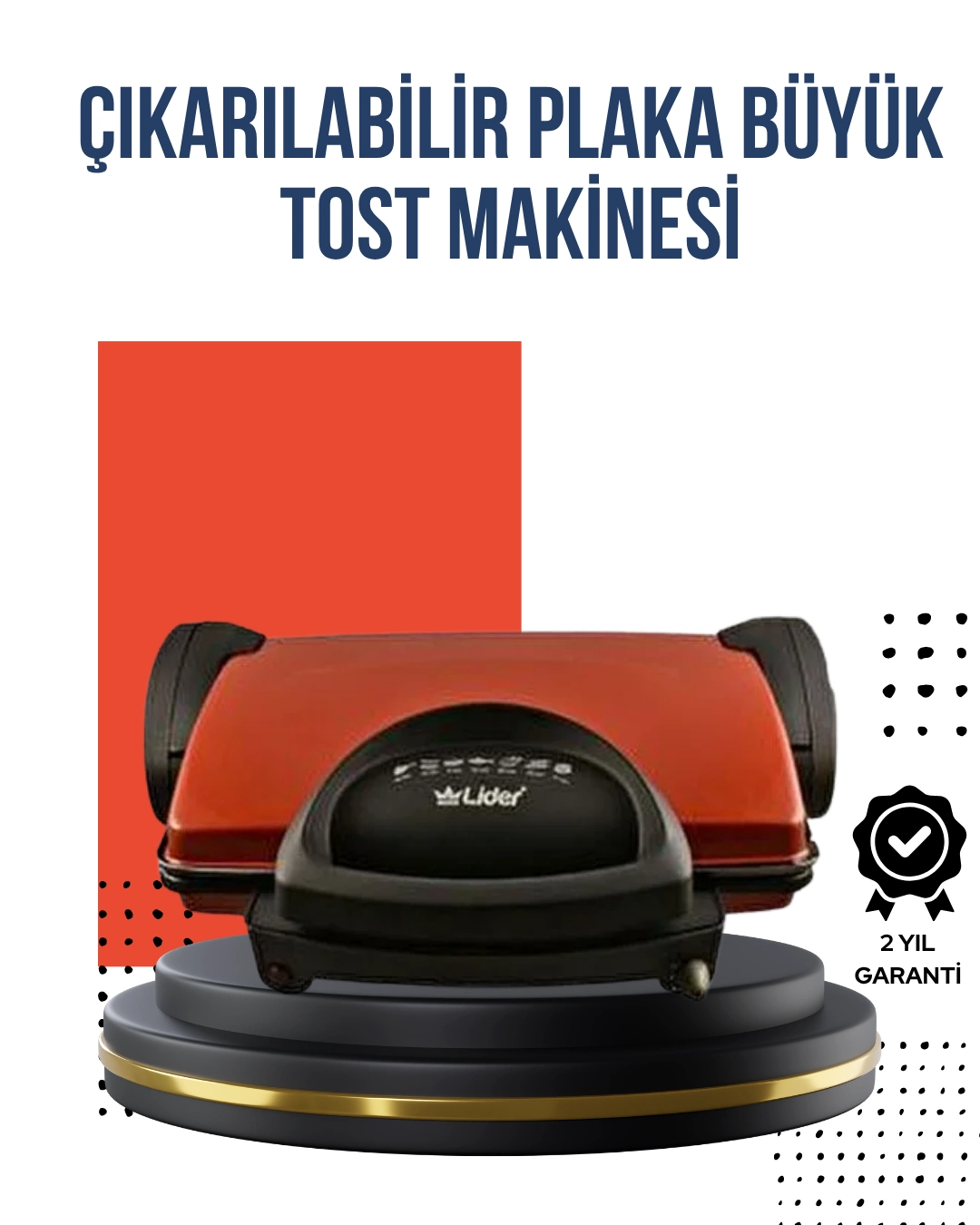 Kompakt Izgara Ve Tost Makinesi – Çıkarılabilir Plaka, Döküm Gövde ( Lisinya )