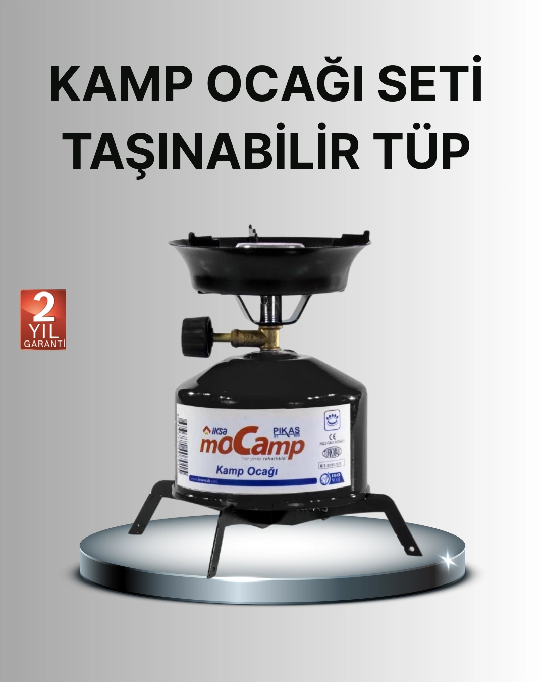 Kompakt Kamp Ocağı Seti Gaz Tüplü Ayarlanabilir Alevli 400g Hafif Tasarım ( Lisinya )