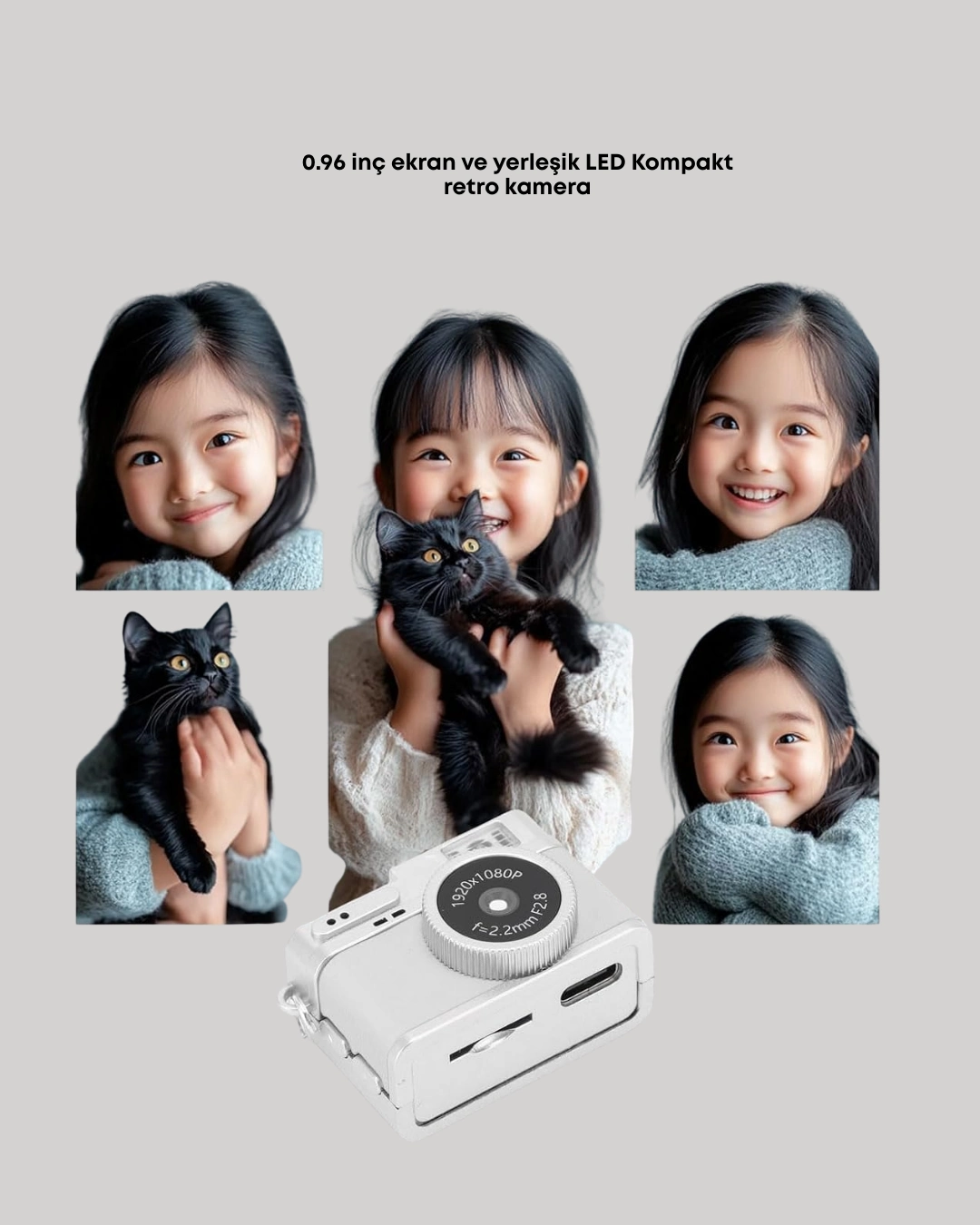 Kompakt Mini Kamera Retro Tasarım 128gb Hafıza 1080p Video ( Lisinya )