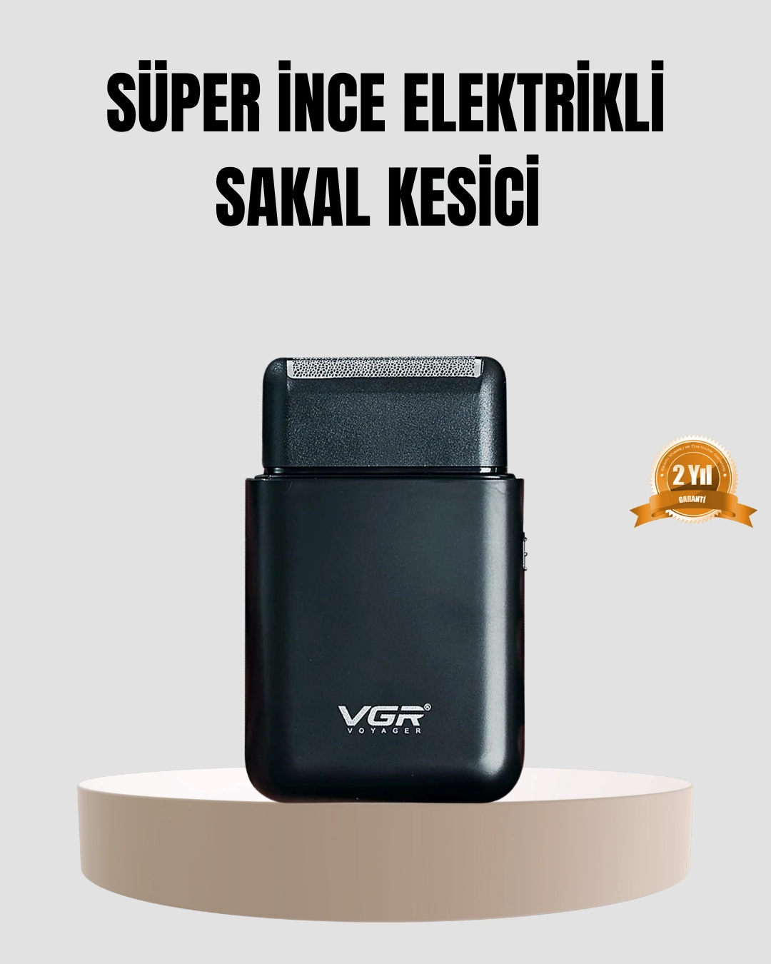Kompakt Şarjlı Tıraş Makinesi Çift Yönlü Bıçaklı 45 Dakika Kullanım Süreli ( Lisinya )