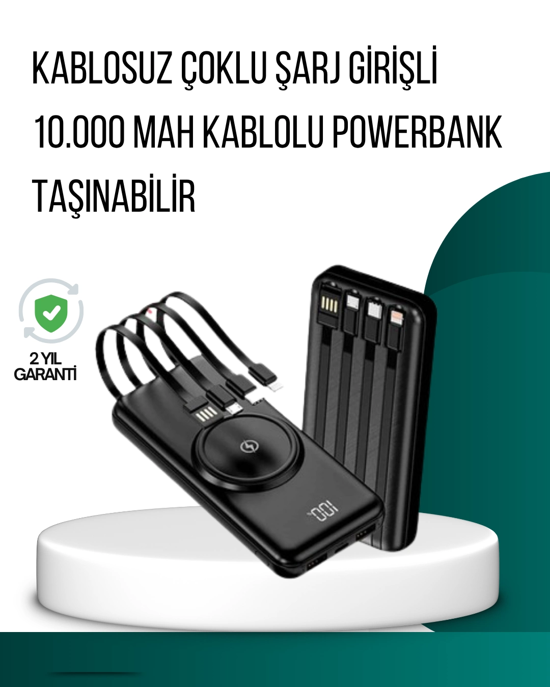 Kompakt Tasarım, Güçlü Performans – 10000mah Kablosuz Powerbank ( Lisinya )