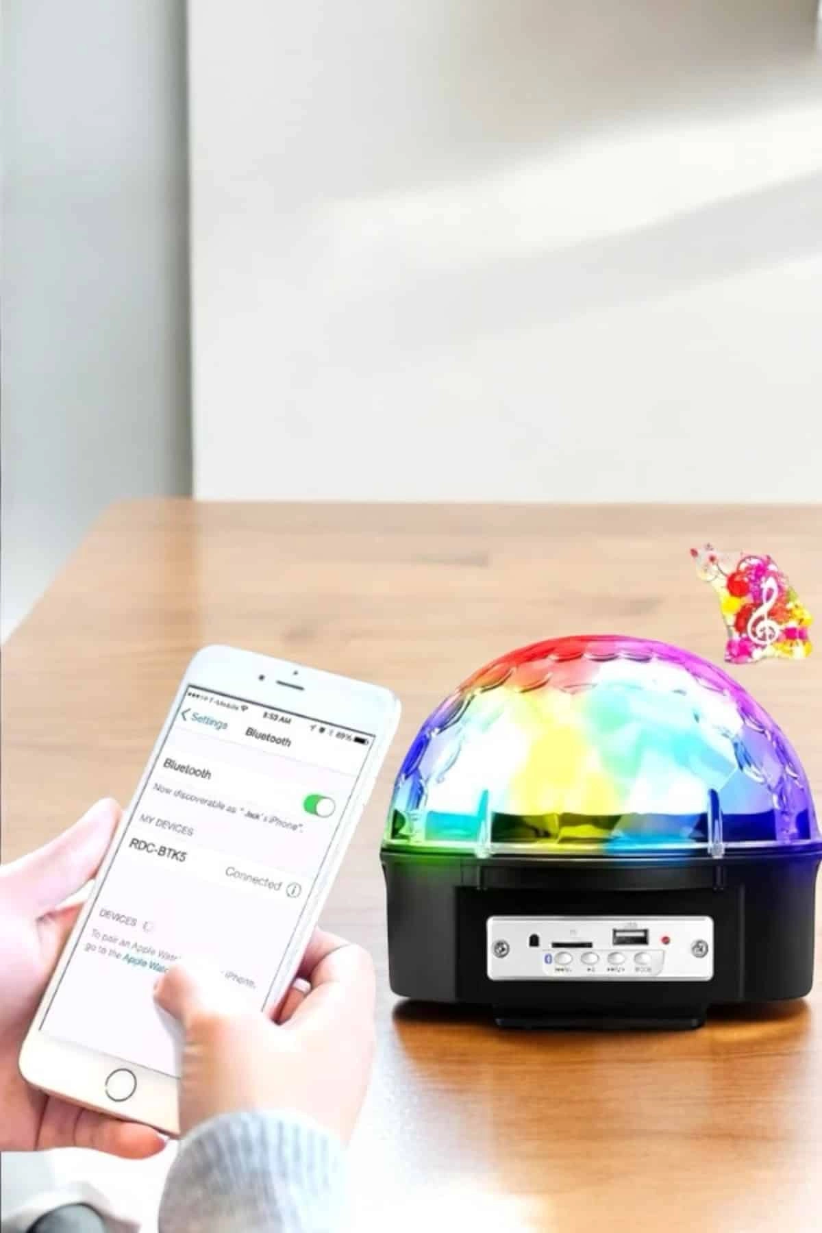 Kompakt Tasarımlı, Telefon Kontrollü Disko Topu Işıkları ( Lisinya ) Kompakt Tasarımlı, Telefon Kontrollü Disko Topu Işıkları ( Lisinya )