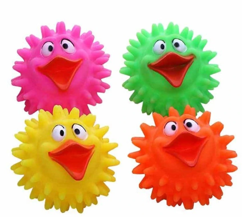 Köpekler İçin Renkli Ördek Figürlü Dikenli Top ( Lisinya )