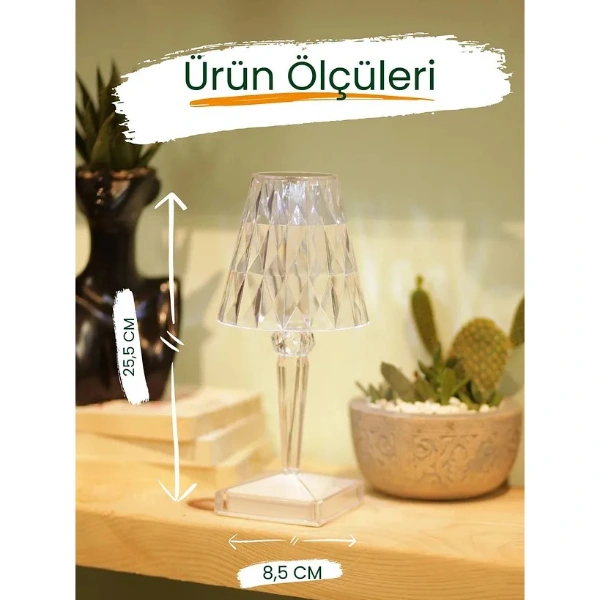 Kristal Abajur Led Kumandalı Ve Dokunmatik Masa Lambası ( Lisinya ) Kristal Abajur Led Kumandalı Ve Dokunmatik Masa Lambası ( Lisinya )