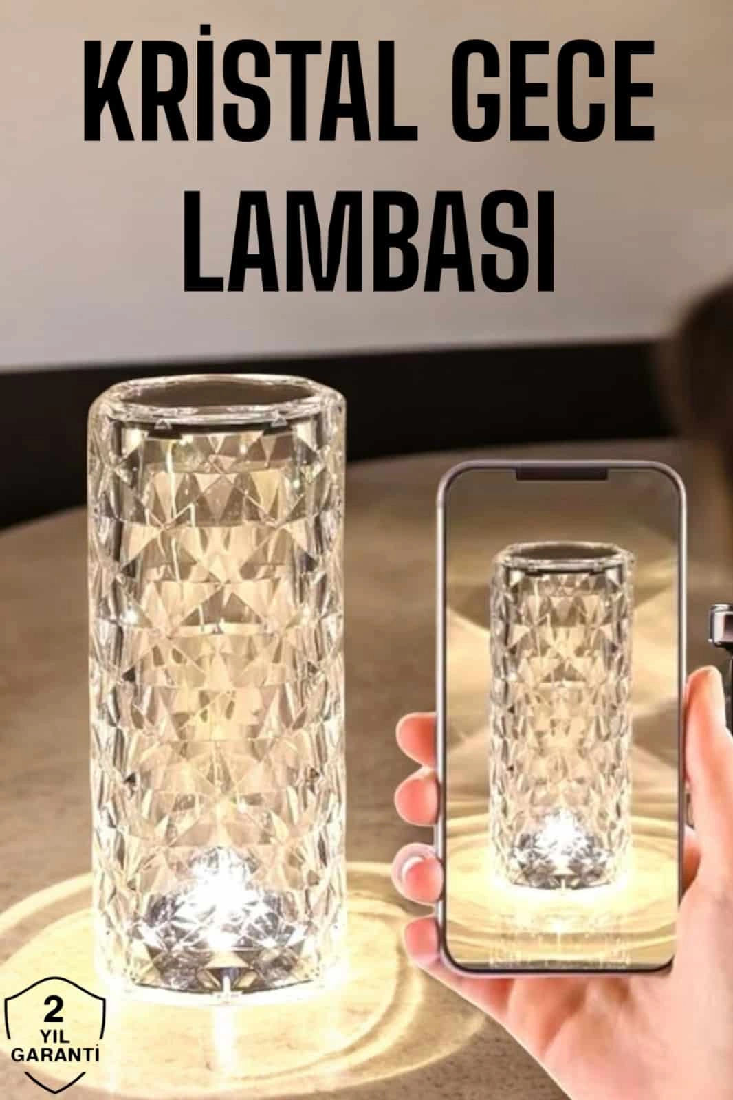 Kristal Dokunmatik Ve Kumandalı Masa Ve Gece Lambası ( Lisinya )