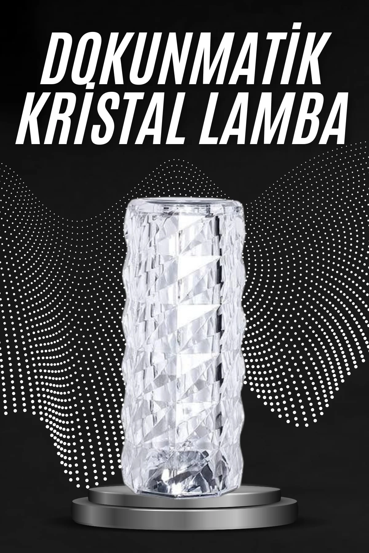 Kristal Lamba Masa Lambası Şarjlı Masa Lambası Dokunmatik Sensör Usb Şarjlı ( Lisinya )