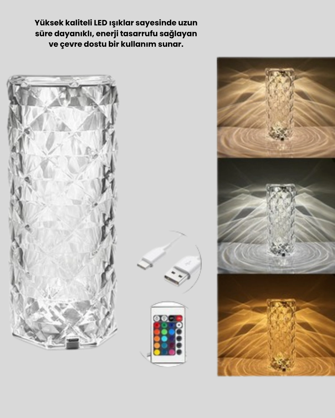 Kristal Rgb Led’li Kumandalı Masa Ve Gece Lambası – Renkli Işık Modlarıyla Şık Dekoratif Aydınlatma ( Lisinya ) Kristal Rgb Led’li Kumandalı Masa Ve Gece Lambası – Renkli Işık Modlarıyla Şık Dekoratif Aydınlatma ( Lisinya )