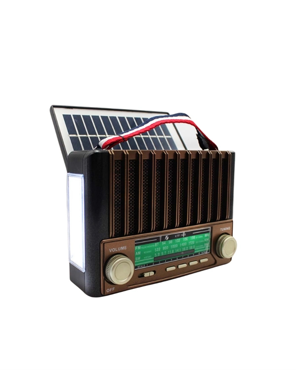 Ktf-1428 Güneş Paneli Şarjlı Nostaljik Bluetooth Hoparlör – Fm/am/sw Radyo, Usb/sd Desteği, Taşınabilir Tasarım ( Lisinya )