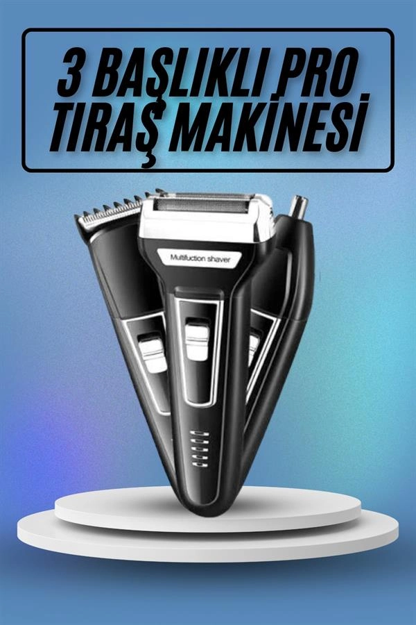 Kulak Burun Kıl Kesme Ense Yanak Tıraş Seti 3 Başlıklı Profesyonel ( Lisinya )