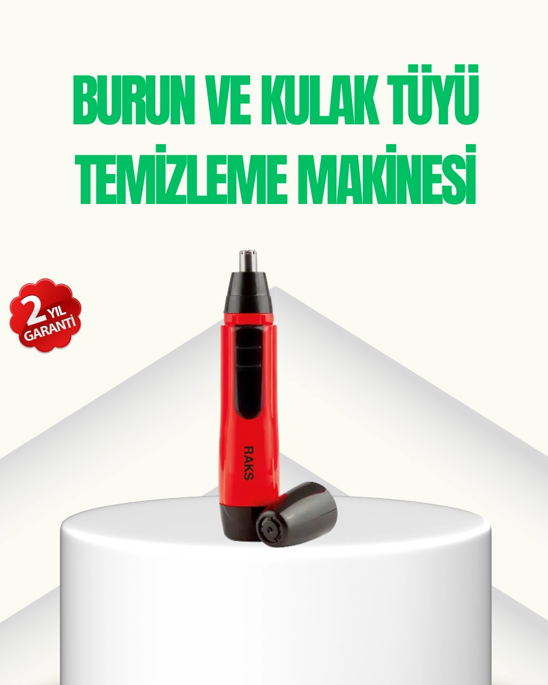 Kulak Burun Tüy Temizleme Makinası Pilli Kırmızı Ergonomik ( Lisinya )