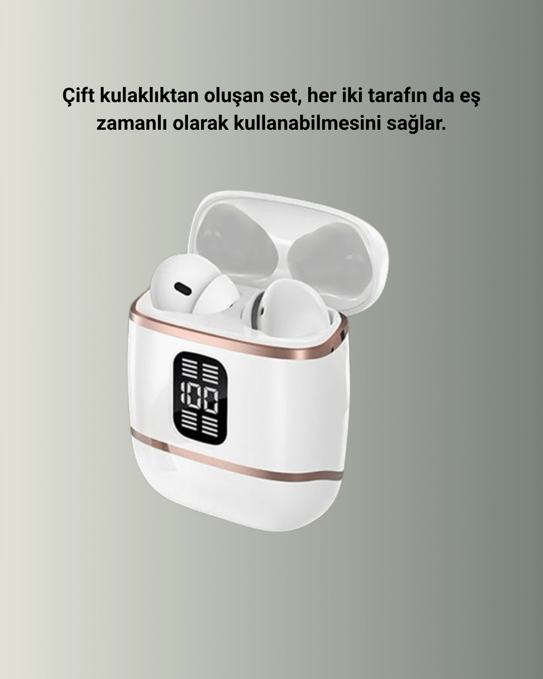Kulakiçi Bluetooth Kulaklık V5.3 – 4’lü Set, Dijital Ekranlı, Gürültü Engelleme ( Lisinya ) Kulakiçi Bluetooth Kulaklık V5.3 – 4’lü Set, Dijital Ekranlı, Gürültü Engelleme ( Lisinya )