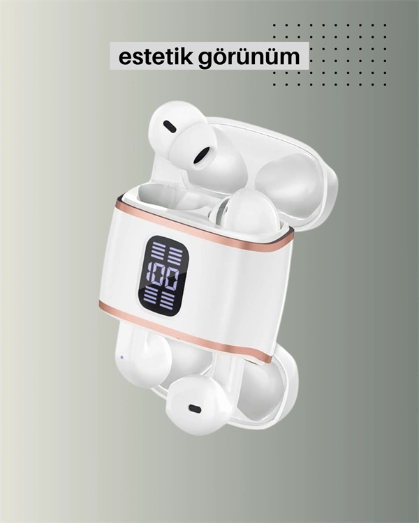 Kulakiçi Bluetooth Kulaklık V5.3 – 4’lü Set, Dijital Ekranlı, Gürültü Engelleme ( Lisinya ) Kulakiçi Bluetooth Kulaklık V5.3 – 4’lü Set, Dijital Ekranlı, Gürültü Engelleme ( Lisinya )