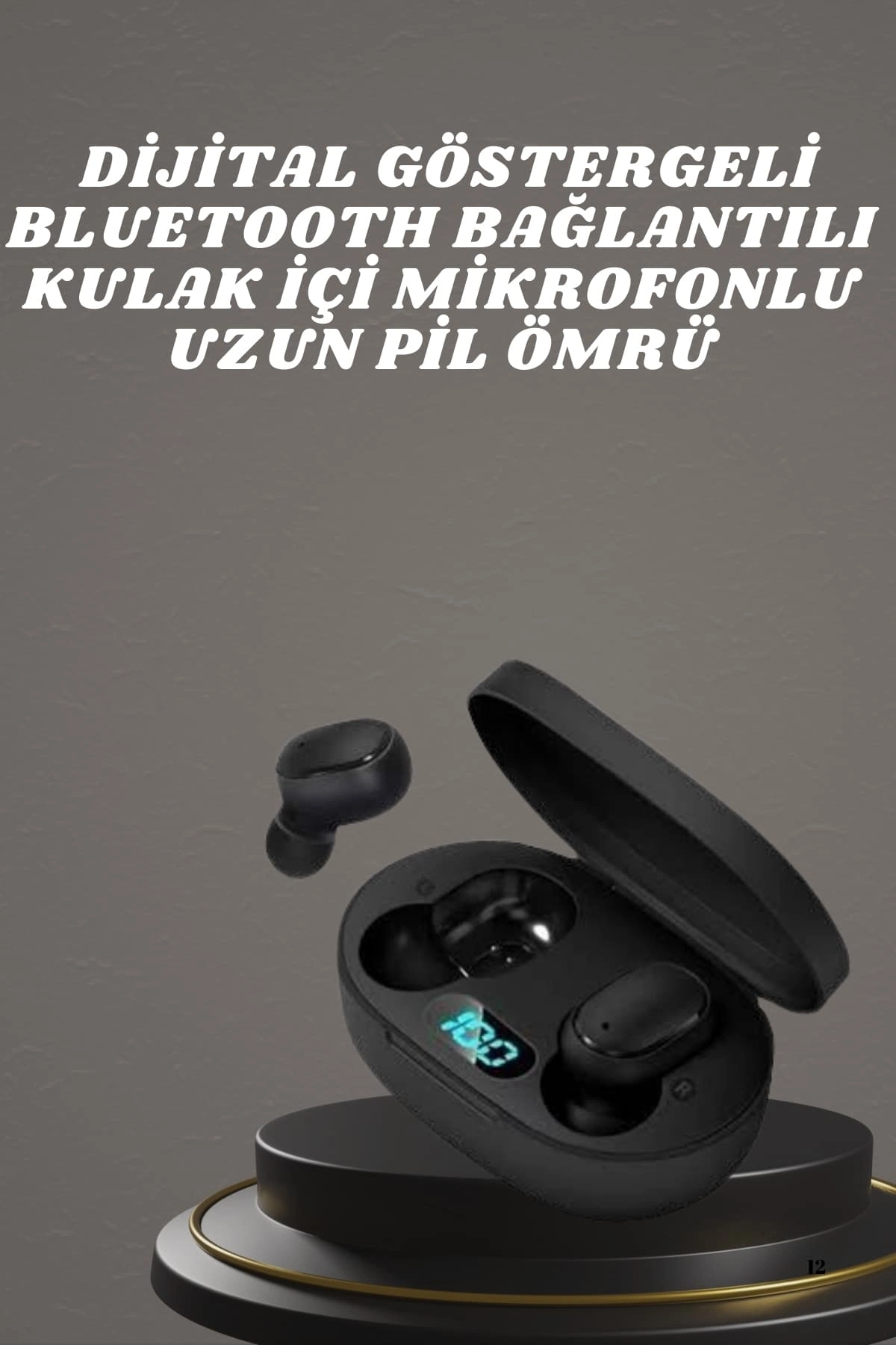 Kulaklık Dijital Göstergeli Bluetooth Bağlantılı Kablosuz Kulak İçi Mikrofonlu Dokunmatik Kontrol ( Lisinya )